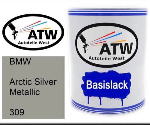 BMW, Arctic Silver Metallic, 309: 1L Lackdose, von ATW Autoteile West.